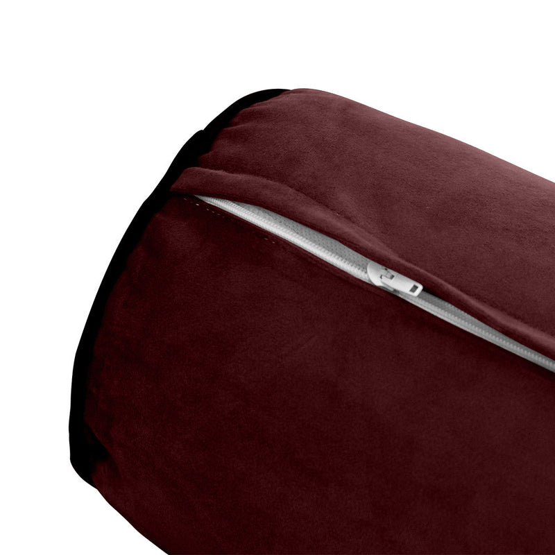 COVER ONLY Model V4 Full Velvet Contrast Indoor Daybed Cushion Bolster - AD368