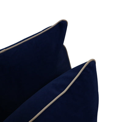 COVER ONLY Model V4 Full Velvet Contrast Indoor Daybed Cushion Bolster - AD373