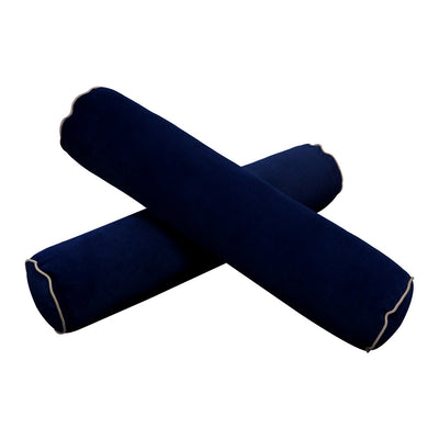 COVER ONLY Model V4 Full Velvet Contrast Indoor Daybed Cushion Bolster - AD373