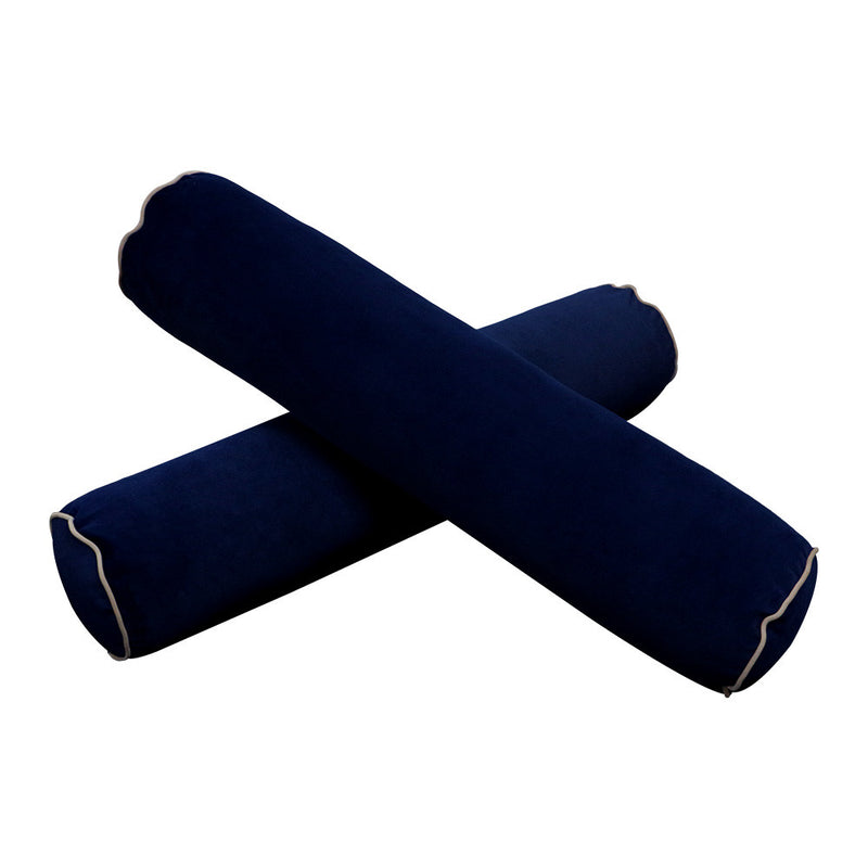 COVER ONLY Model V4 Full Velvet Contrast Indoor Daybed Cushion Bolster - AD373