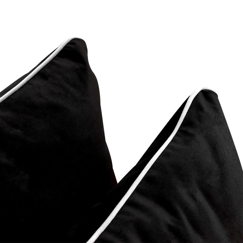 COVER ONLY Model V4 Full Velvet Contrast Indoor Daybed Cushion Bolster - AD374