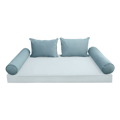 COVER ONLY Model V4 Full Velvet Same Pipe Indoor Daybed Cushion Bolster - AD355
