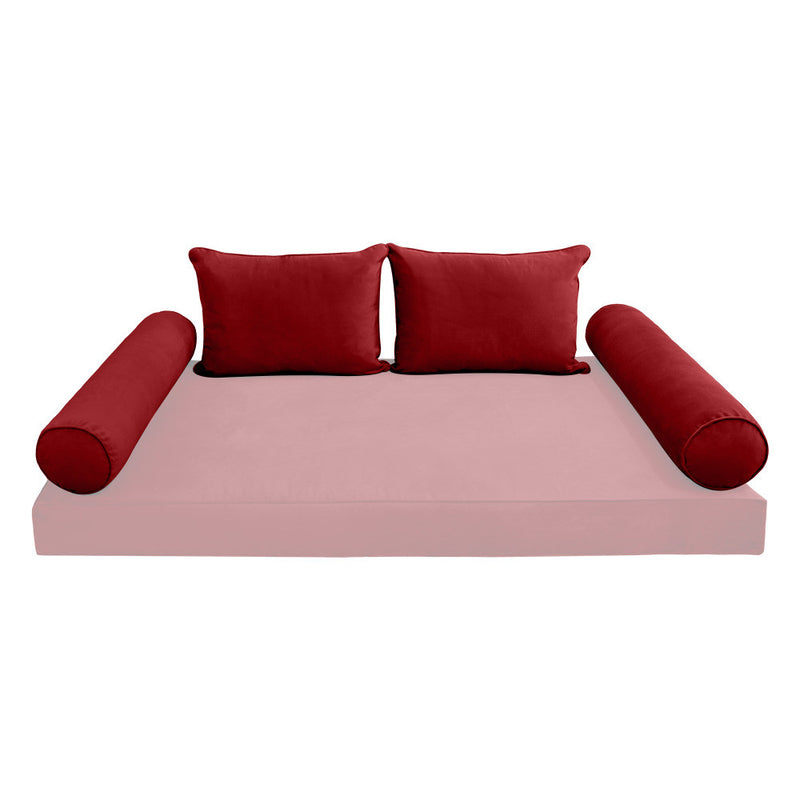 COVER ONLY Model V4 Full Velvet Same Pipe Indoor Daybed Cushion Bolster - AD369