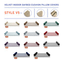 Model V5 - Velvet Indoor Daybed Bolster Pillow Cushion |COVERS ONLY|