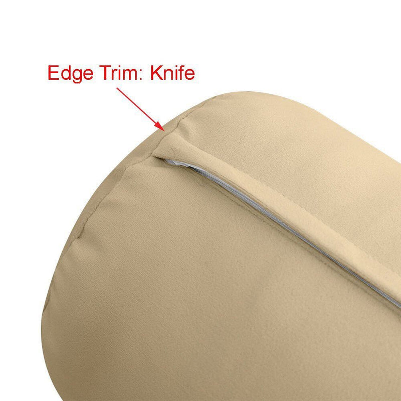 COVER ONLY Model V5 Twin Velvet Knife Edge Indoor Daybed Bolster Pillow - AD317