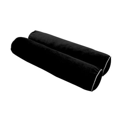 COVER ONLY Model V5 Twin Velvet Contrast Indoor Daybed Bolster Pillow - AD374