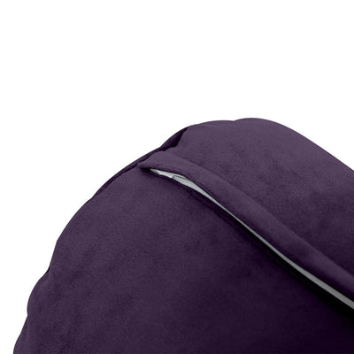 COVER ONLY Model V5 Full Velvet Knife Edge Indoor Daybed Bolster Pillow - AD339