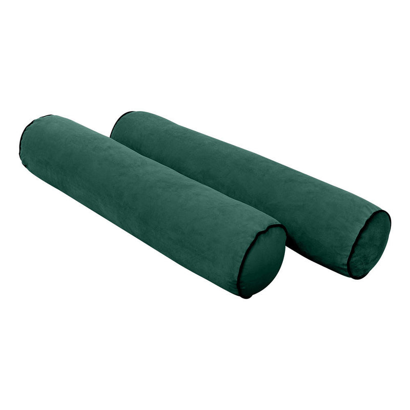 COVER ONLY Model V5 Full Velvet Contrast Indoor Daybed Bolster Pillow - AD317