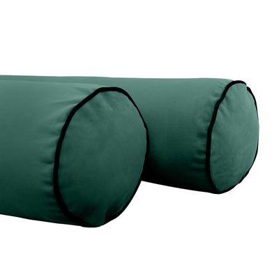 COVER ONLY Model V5 Full Velvet Contrast Indoor Daybed Bolster Pillow - AD317