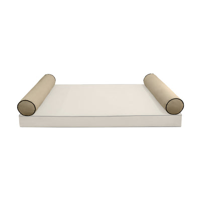COVER ONLY Model V5 Full Velvet Contrast Indoor Daybed Bolster Pillow - AD304
