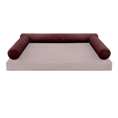 COVER ONLY Model V6 Twin Velvet Knife Edge Indoor Daybed Bolster Pillow - AD368