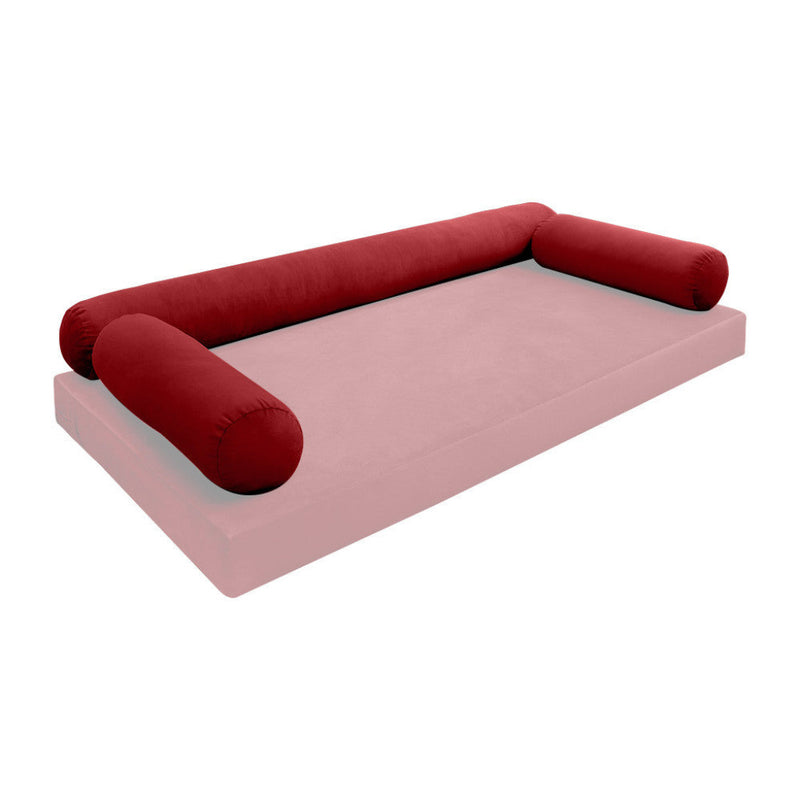 COVER ONLY Model V6 Twin Velvet Knife Edge Indoor Daybed Bolster Pillow - AD369