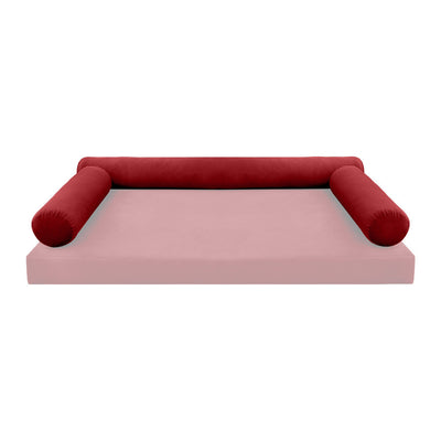COVER ONLY Model V6 Twin Velvet Knife Edge Indoor Daybed Bolster Pillow - AD369