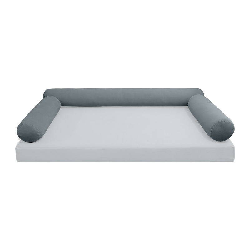 COVER ONLY Model V6 Twin-XL Velvet Knife Edge Indoor Daybed Bolster Pillow AD347
