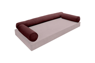 COVER ONLY Model V6 Twin-XL Velvet Same Pipe Indoor Daybed Bolster Pillow - AD368