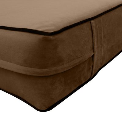 COVER ONLY Model V1 Twin Velvet Contrast Indoor Daybed Mattress Cushion AD308
