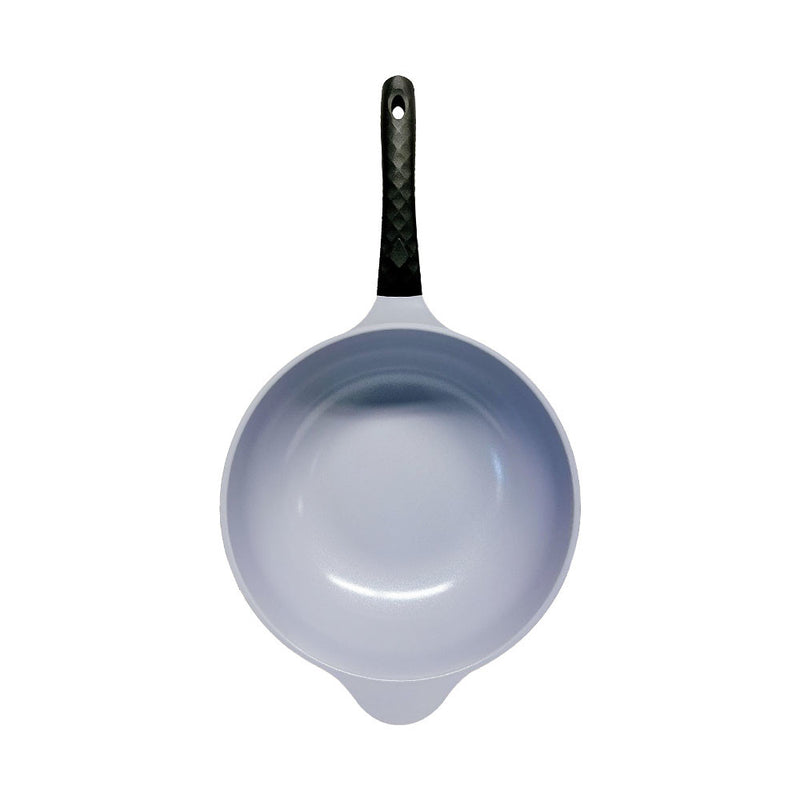 12.5" Ceramic Coating Interior and Exterior Cooking Wok,Frying Pan Made In Korea