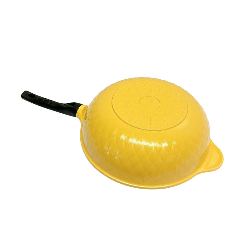 12.5" Ceramic Coating Interior and Exterior Cooking Wok,Frying Pan Made In Korea
