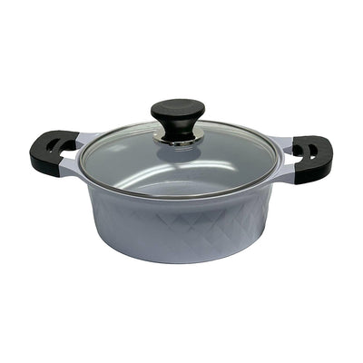 5.5 QT Ceramic Sauce Pot with Lid, 9-1/2'' Ceramic Interior Exterior Cooking Pot