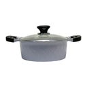 2.9 QT Ceramic Sauce Pot with Lid, 8'' Ceramic Interior Exterior Cooking Pot