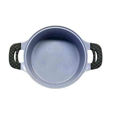 2.9 QT Ceramic Sauce Pot with Lid, 8'' Ceramic Interior Exterior Cooking Pot