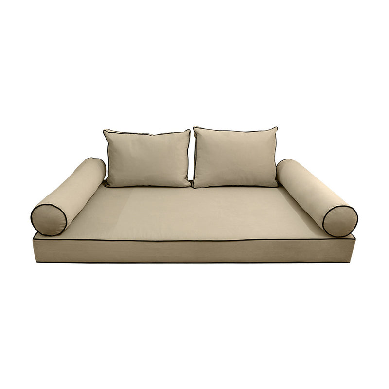 COVER ONLY Model V1 Full Velvet Contrast Indoor Daybed Mattress Cushion AD304