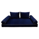 COVER ONLY Model V1 Full Velvet Contrast Indoor Daybed Mattress Cushion AD373