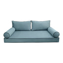 COVER ONLY Model V2 Twin Velvet Contrast Pipe Indoor Daybed Mattress Cushion AD355