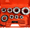 7 Stock Die Pipe Threader Set with Ratchet – 3/8” to 2” Manual Pipe Threading Kit with Dies for Plumbing & Conduit Work