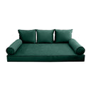 COVER ONLY Model V3 Twin-XL Velvet Contrast Pipe Indoor Daybed Mattress Cushion AD317