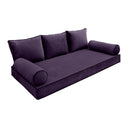 COVER ONLY Model V3 Twin-XL Velvet Contrast Pipe Indoor Daybed Mattress Cushion AD339