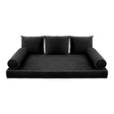 COVER ONLY Model V3 Twin-XL Velvet Contrast Pipe Indoor Daybed Mattress Cushion AD350