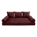 COVER ONLY Model V3 Twin-XL Velvet Contrast Pipe Indoor Daybed Mattress Cushion AD368