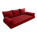 COVER ONLY Model V3 Twin-XL Velvet Contrast Pipe Indoor Daybed Mattress Cushion AD369