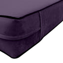 COVER ONLY Model V4 Twin Velvet Contrast Pipe Indoor Daybed Mattress Cushion AD339