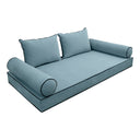 COVER ONLY Model V4 Twin Velvet Contrast Pipe Indoor Daybed Mattress Cushion AD355