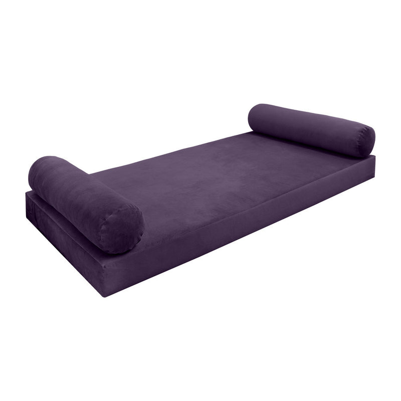 COVER ONLY Model V5 Twin Velvet Knife Edge Indoor Mattress Bolster Pillow AD339