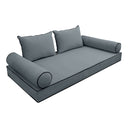 COVER ONLY Model V4 Twin-XL Velvet Contrast Pipe Indoor Daybed Mattress Cushion AD347