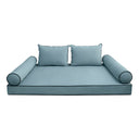 COVER ONLY Model V4 Twin-XL Velvet Contrast Pipe Indoor Daybed Mattress Cushion AD355