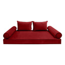 COVER ONLY Model V4 Twin-XL Velvet Contrast Pipe Indoor Daybed Mattress Cushion AD369