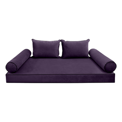 COVER ONLY Model V4 Full Velvet Contrast Pipe Indoor Daybed Mattress AD339
