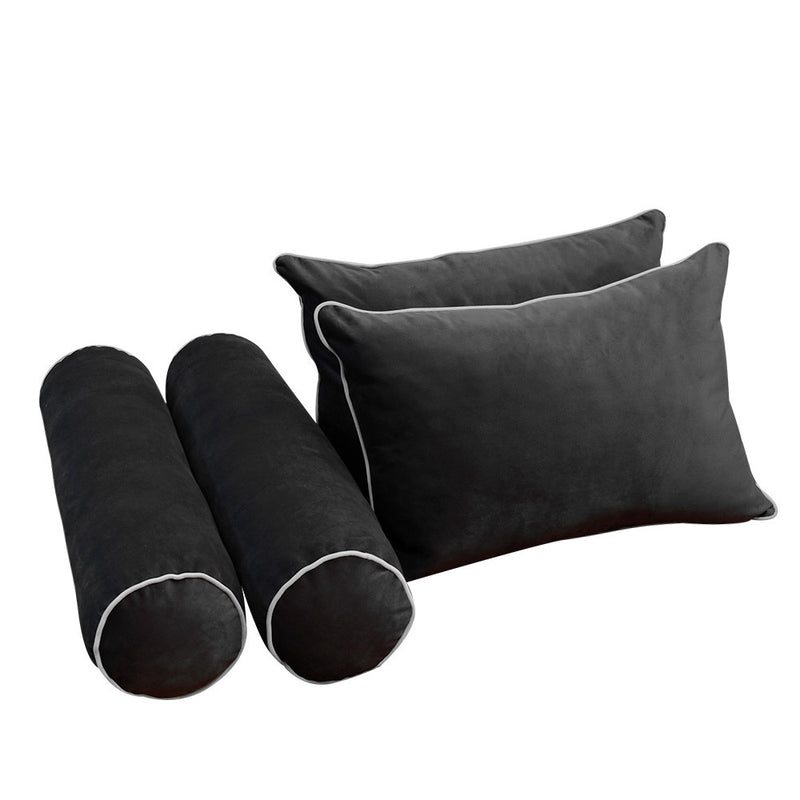 COVER ONLY Model V4 Full Velvet Contrast Pipe Indoor Daybed Mattress AD350