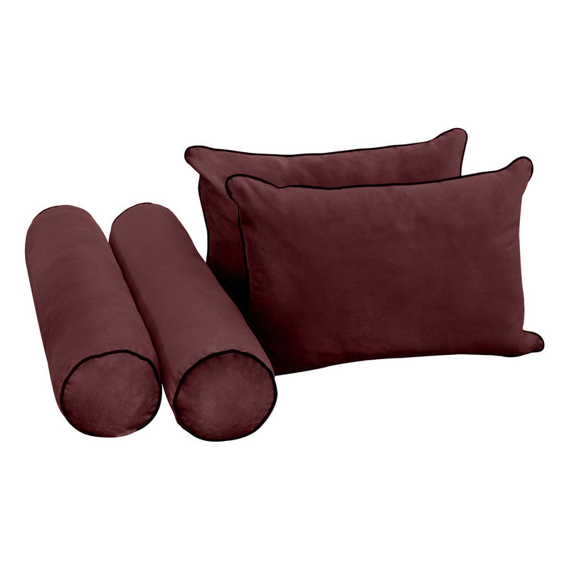 COVER ONLY Model V4 Full Velvet Contrast Pipe Indoor Daybed Mattress AD368