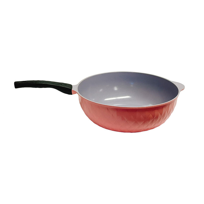 13.5" Non Stick Ceramic Frying Wok Pan Interior Exterior Pan, Made In Korea