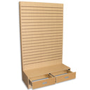 Maple 48”W x 20”D x 80”H Slatwall Wall Unit, L-Shaped Retail Display Tower Floor Stand Fixture for Store, Boutique & Commercial Merchandising