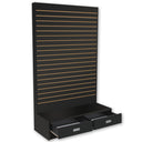 Black 48”W x 20”D x 80”H Slatwall Wall Unit, L-Shaped Retail Display Tower Floor Stand Fixture for Store, Boutique & Commercial Merchandising