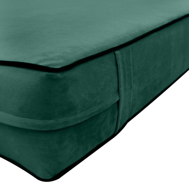 Model V2 Twin-XL Velvet Contrast Pipe Indoor Daybed Mattress Pillow Complete Set AD317
