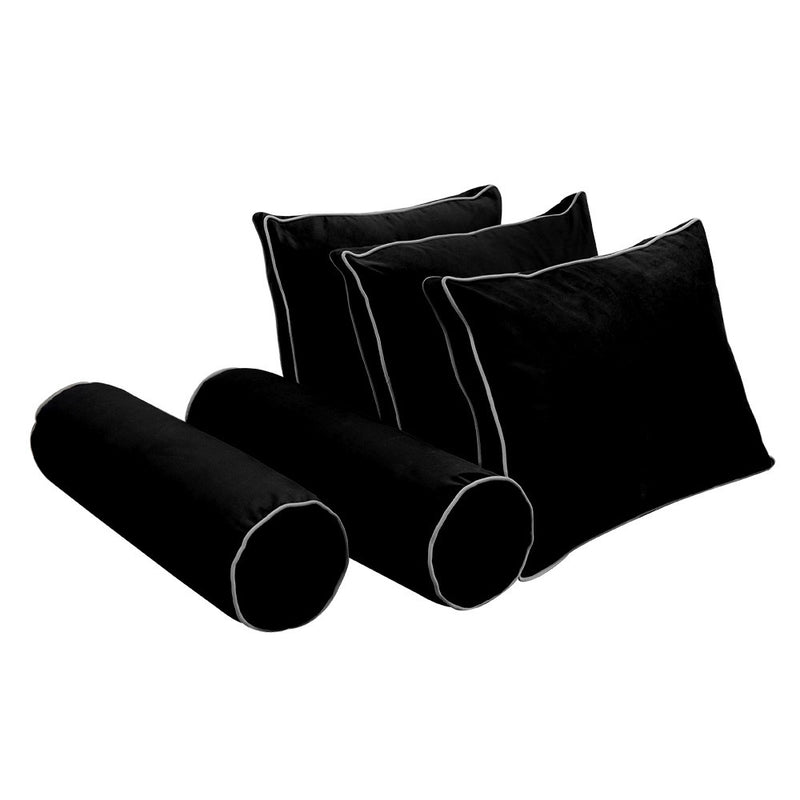 Model V3 Twin Velvet Contrast Pipe Indoor Daybed Mattress Pillow Complete Se AD374