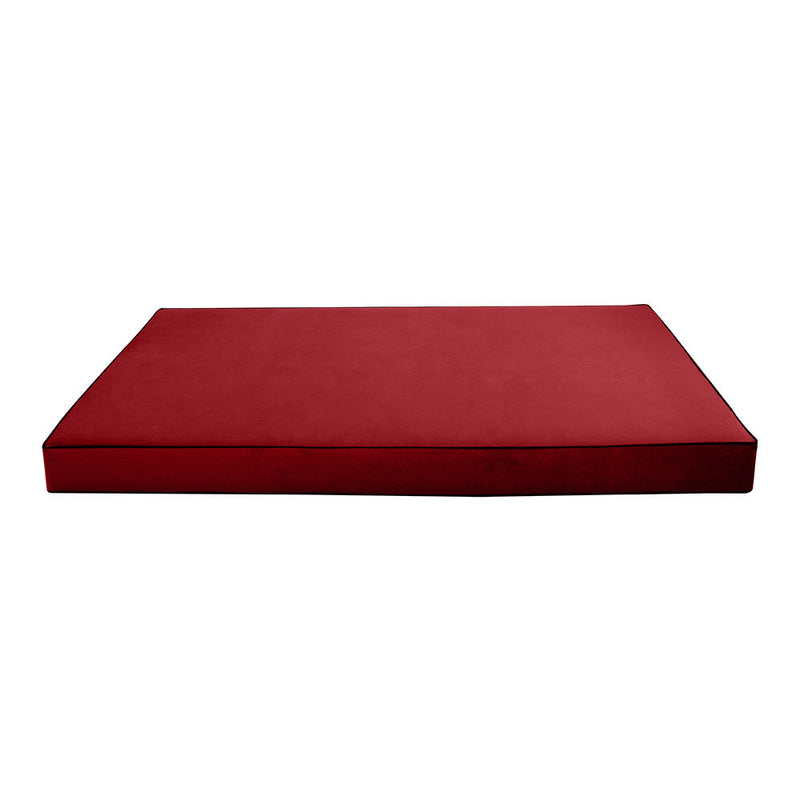 Model V4 Twin-XL Velvet Contrast Pipe Indoor Daybed Mattress Pillow Complete Set AD369