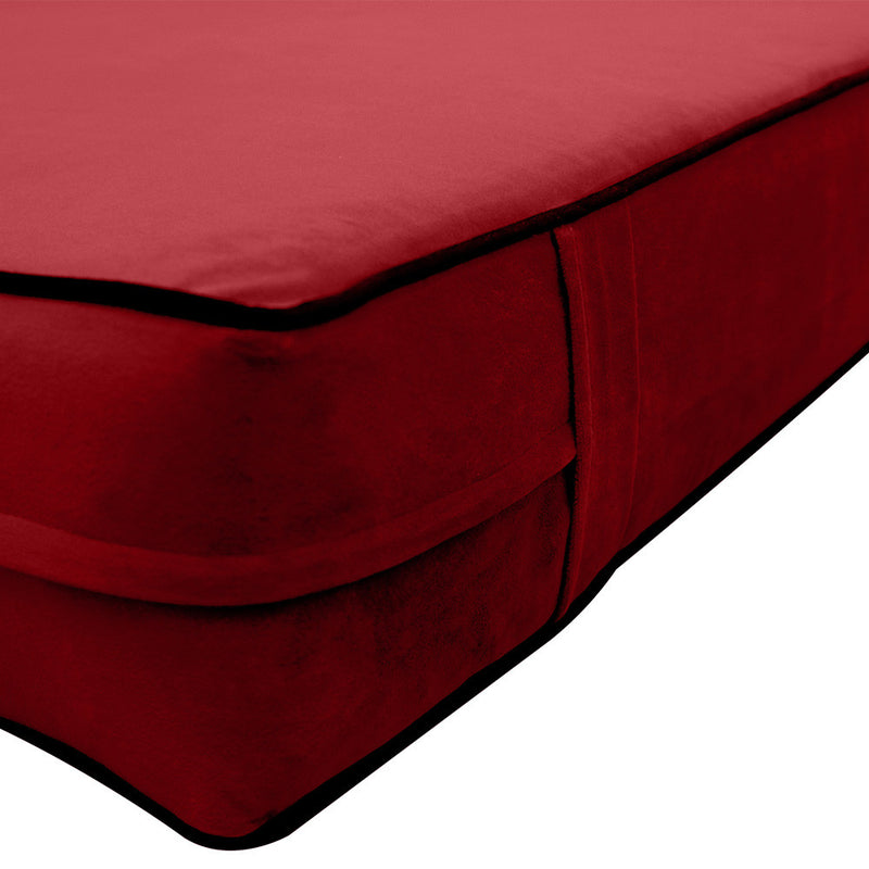 Model V4 Twin-XL Velvet Contrast Pipe Indoor Daybed Mattress Pillow Complete Set AD369